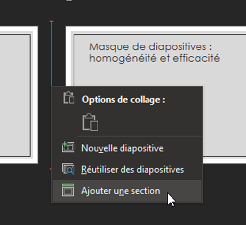 Ajout section