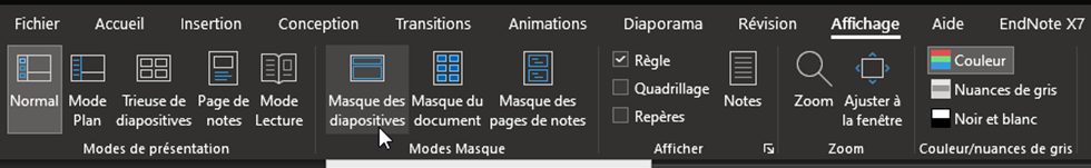 masque de diapositive