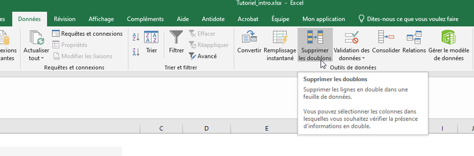 Retrait des doublons