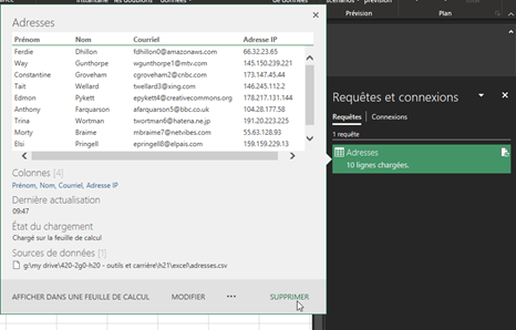 Supprimer une requete